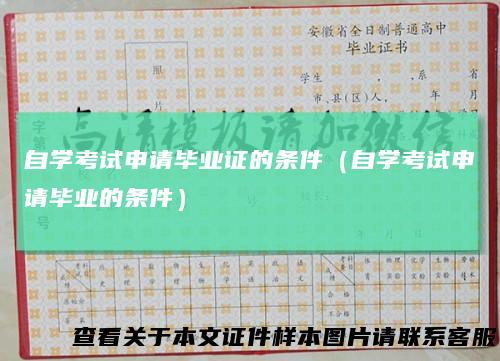 自学考试申请毕业证的条件(自学考试申请毕业的条件)