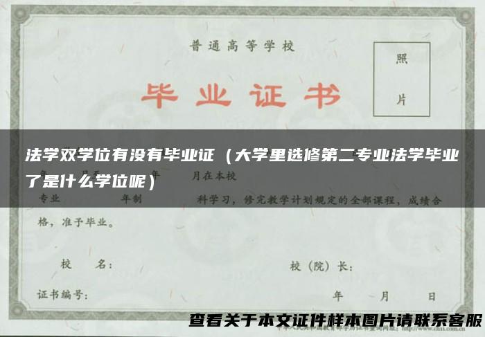 法学双学位有没有毕业证（大学里选修第二专业法学毕业了是什么学位呢）
