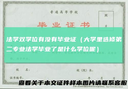 法学双学位有没有毕业证（大学里选修第二专业法学毕业了是什么学位呢）