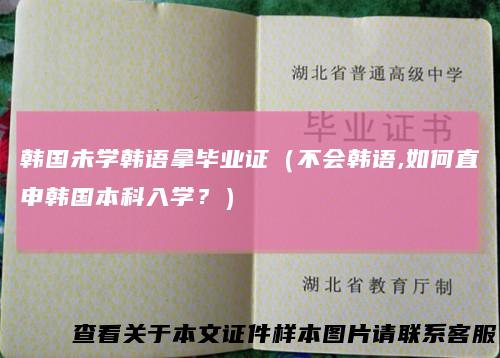 韩国未学韩语拿毕业证（不会韩语,如何直申韩国本科入学？）