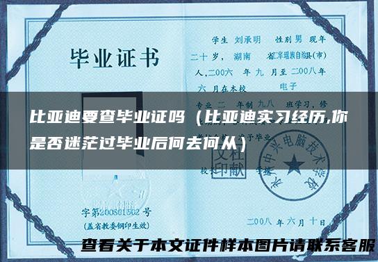 比亚迪要查毕业证吗（比亚迪实习经历,你是否迷茫过毕业后何去何从）