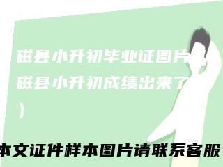 磁县小升初毕业证图片(磁县小升初成绩出来了吗)