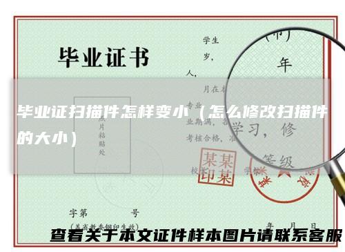 毕业证扫描件怎样变小（怎么修改扫描件的大小）
