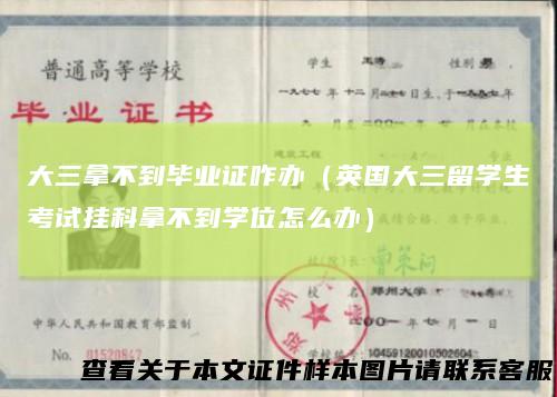 大三拿不到毕业证咋办（英国大三留学生考试挂科拿不到学位怎么办）