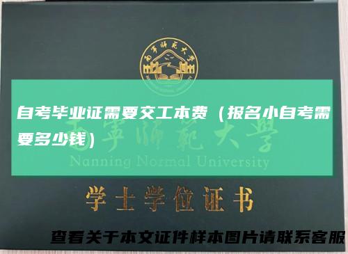 自考毕业证需要交工本费（报名小自考需要多少钱）