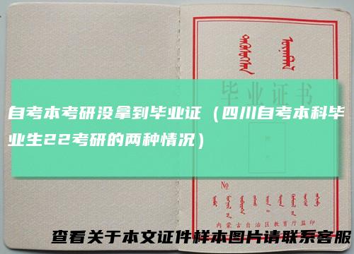 自考本考研没拿到毕业证(四川自考本科毕业生22考研的两种情况)