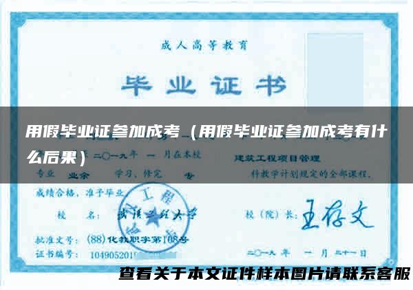 用假毕业证参加成考（用假毕业证参加成考有什么后果）