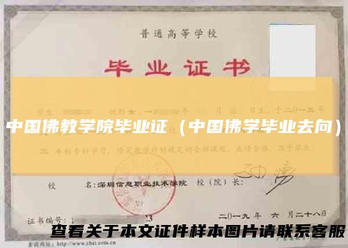 中国佛教学院毕业证（中国佛学毕业去向）