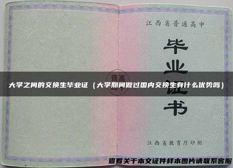 大学之间的交换生毕业证（大学期间做过国内交换生有什么优势吗）