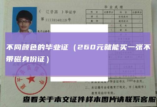不同颜色的毕业证(260元就能买一张不带磁身份证)