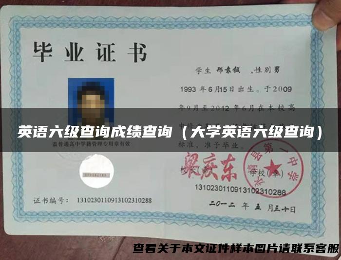 英语六级查询成绩查询（大学英语六级查询）