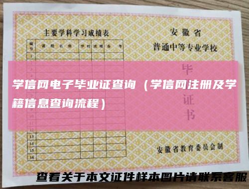 学信网电子毕业证查询（学信网注册及学籍信息查询流程）