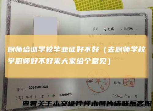 厨师培训学校毕业证好不好（去厨师学校学厨师好不好来大家给个意见）