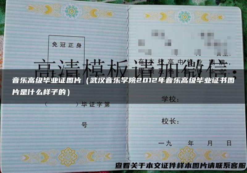 音乐高级毕业证图片（武汉音乐学院2012年音乐高级毕业证书图片是什么样子的）