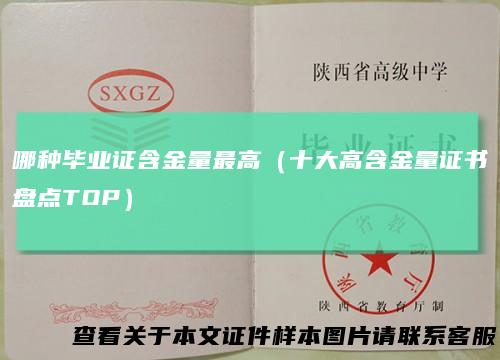 哪种毕业证含金量最高(十大高含金量证书盘点TOP)