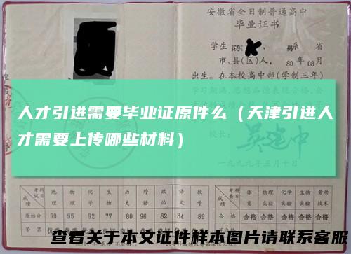 人才引进需要毕业证原件么(天津引进人才需要上传哪些材料)