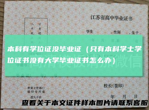本科有学位证没毕业证(只有本科学士学位证书没有大学毕业证书怎么办)