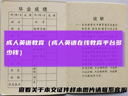 成人英语教育（成人英语在线教育平台多少钱）