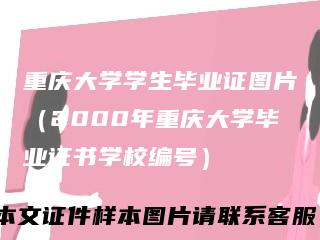 重庆大学学生毕业证图片（2000年重庆大学毕业证书学校编号）