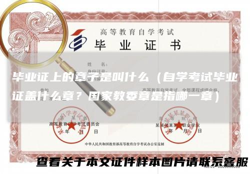 毕业证上的章子是叫什么（自学考试毕业证盖什么章？国家教委章是指哪一章）