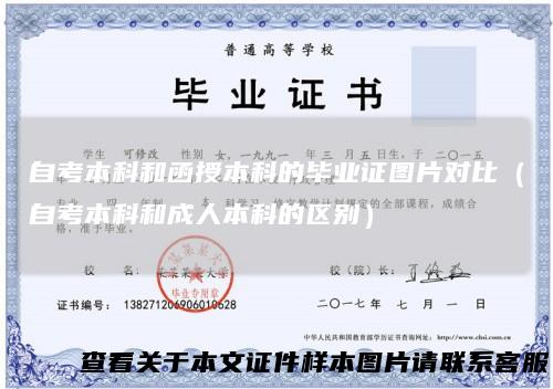 自考本科和函授本科的毕业证图片对比（自考本科和成人本科的区别）