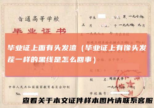 毕业证上面有头发渣（毕业证上有像头发茬一样的黑线是怎么回事）