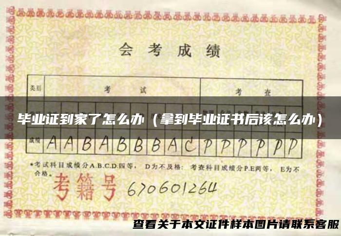 毕业证到家了怎么办（拿到毕业证书后该怎么办）