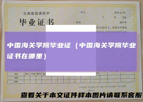 中国海关学院毕业证（中国海关学院毕业证书在哪里）