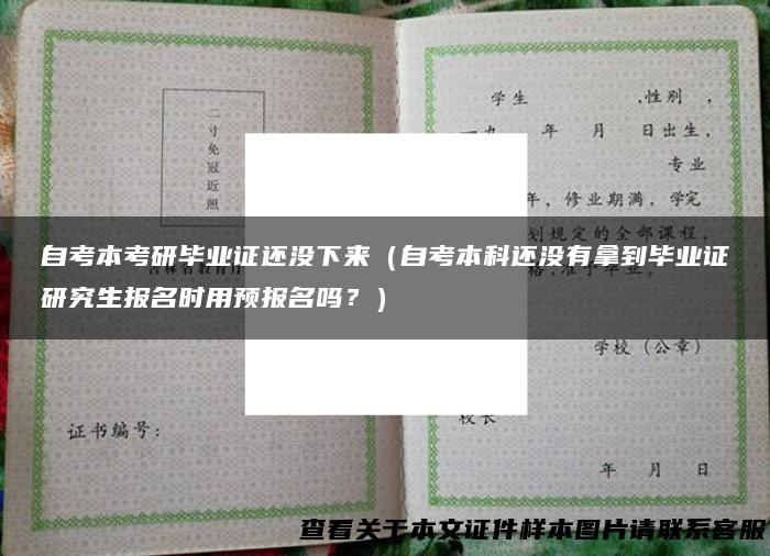 自考本考研毕业证还没下来（自考本科还没有拿到毕业证研究生报名时用预报名吗？）