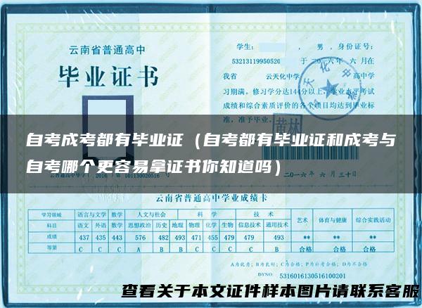 自考成考都有毕业证（自考都有毕业证和成考与自考哪个更容易拿证书你知道吗）