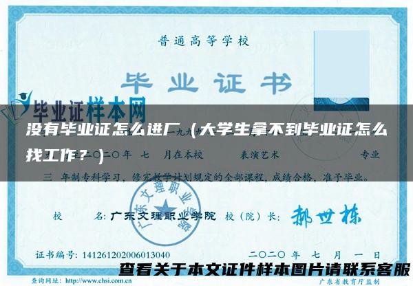 没有毕业证怎么进厂（大学生拿不到毕业证怎么找工作？）