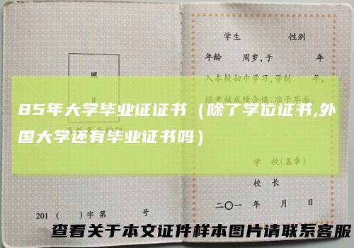 85年大学毕业证证书（除了学位证书,外国大学还有毕业证书吗）