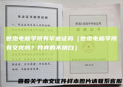 世杰电脑学院有毕业证吗（世杰电脑学院有文凭吗？我真的不明白）
