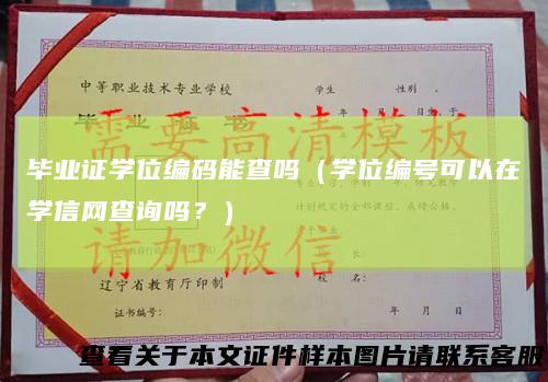毕业证学位编码能查吗(学位编号可以在学信网查询吗?)