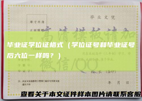 毕业证学位证格式（学位证号和毕业证号后六位一样吗？）