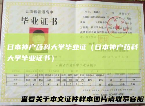 日本神户药科大学毕业证（日本神户药科大学毕业证书）