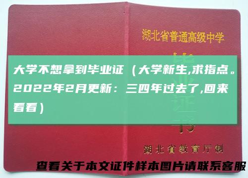 大学不想拿到毕业证（大学新生,求指点。2022年2月更新：三四年过去了,回来看看）
