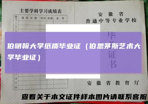 伯明翰大学纸质毕业证（伯恩茅斯艺术大学毕业证）