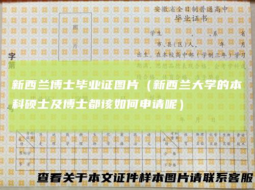 新西兰博士毕业证图片（新西兰大学的本科硕士及博士都该如何申请呢）