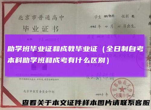 助学班毕业证和成教毕业证（全日制自考本科助学班和成考有什么区别）