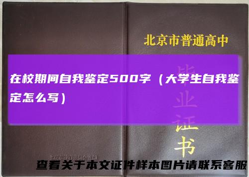 在校期间自我鉴定500字(大学生自我鉴定怎么写)