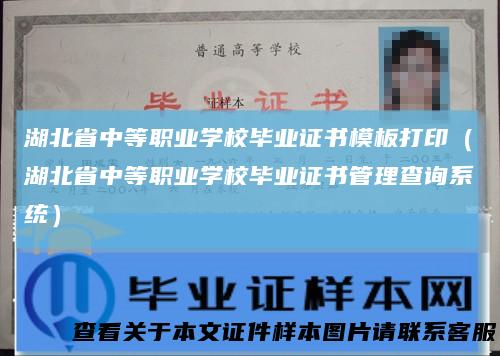 湖北省中等职业学校毕业证书模板打印（湖北省中等职业学校毕业证书管理查询系统）