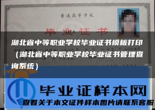 湖北省中等职业学校毕业证书模板打印（湖北省中等职业学校毕业证书管理查询系统）
