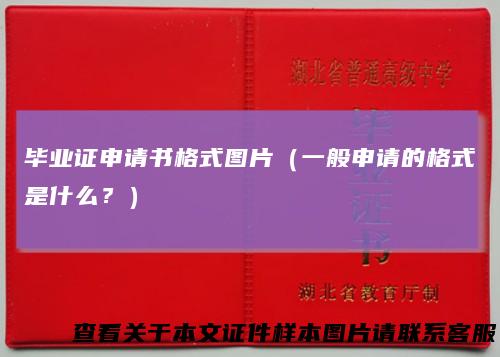 毕业证申请书格式图片（一般申请的格式是什么？）