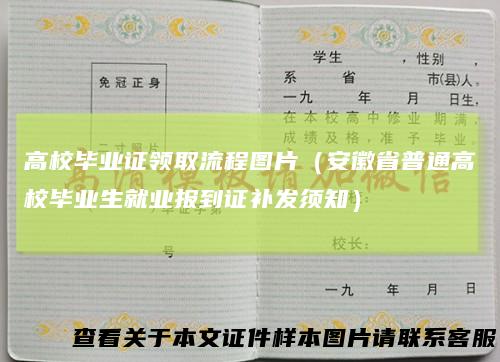 高校毕业证领取流程图片（安徽省普通高校毕业生就业报到证补发须知）