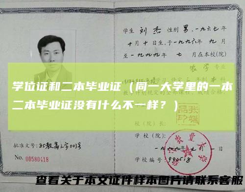学位证和二本毕业证（同一大学里的一本二本毕业证没有什么不一样？）