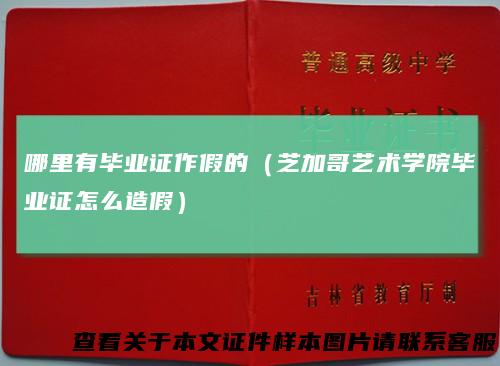 哪里有毕业证作假的（芝加哥艺术学院毕业证怎么造假）
