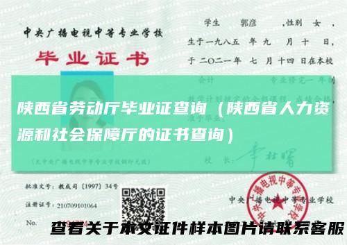 陕西省劳动厅毕业证查询（陕西省人力资源和社会保障厅的证书查询）
