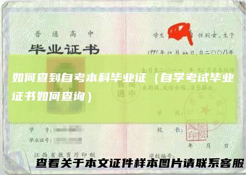 如何查到自考本科毕业证（自学考试毕业证书如何查询）