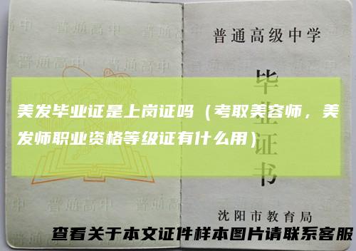 美发毕业证是上岗证吗（考取美容师，美发师职业资格等级证有什么用）